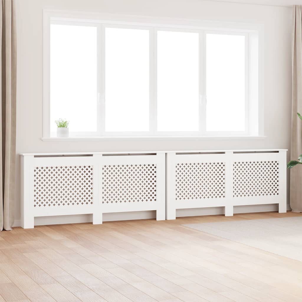 Cache-radiateur en MDF à motif croisé avec étagère – 5 coloris, 5 tailles