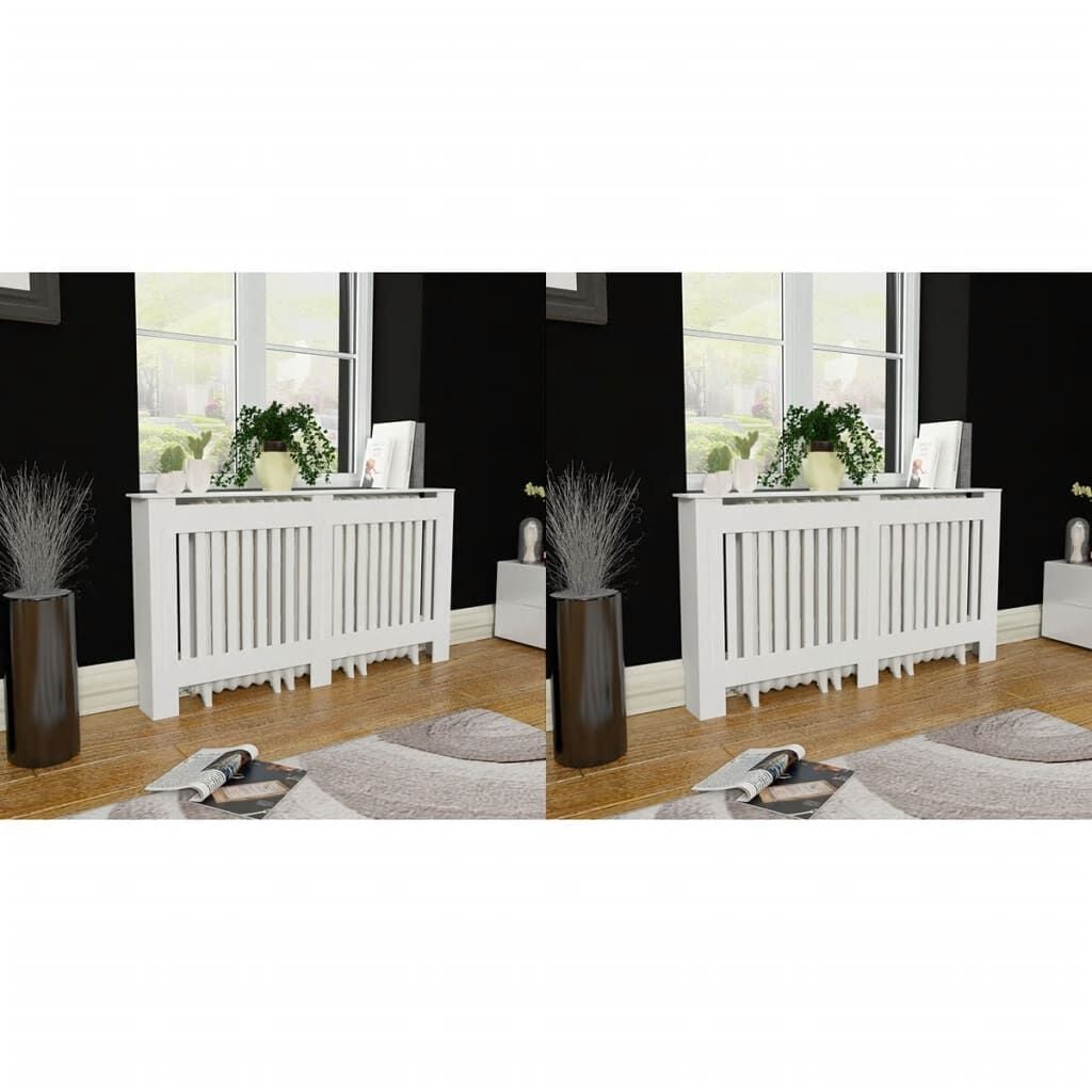Cache-radiateur en bois à lattes avec étagère – 13 coloris, 5 tailles
