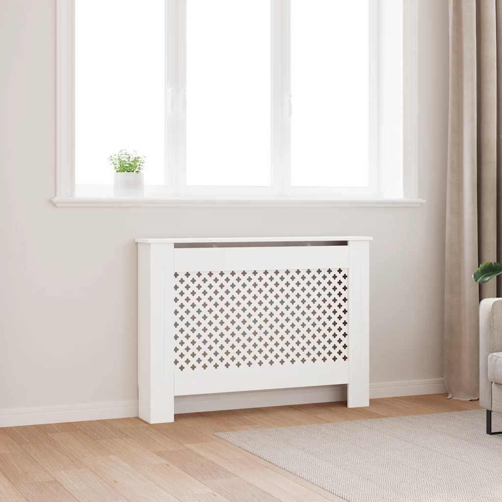Cache-radiateur en MDF à motif croisé avec étagère – 5 coloris, 5 tailles