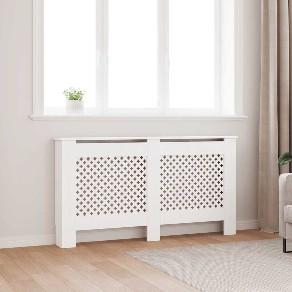 Cache-radiateur en MDF à motif croisé avec étagère – 5 coloris, 5 tailles