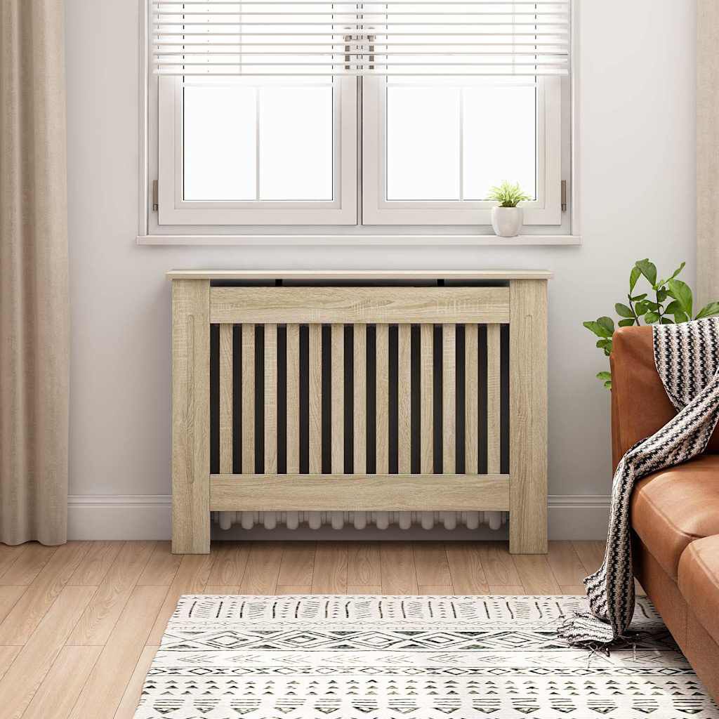 Cache-radiateur en bois à lattes avec étagère – 13 coloris, 5 tailles