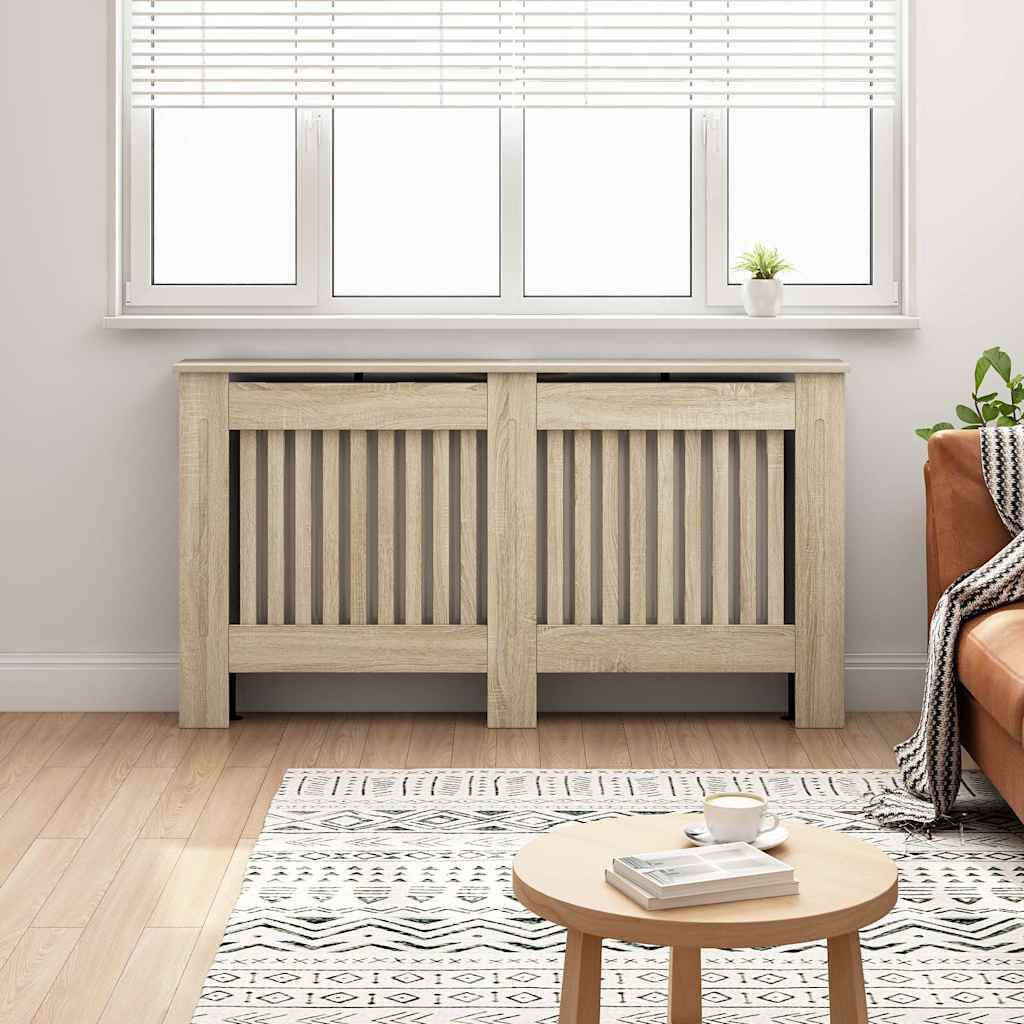 Cache-radiateur en bois à lattes avec étagère – 13 coloris, 5 tailles