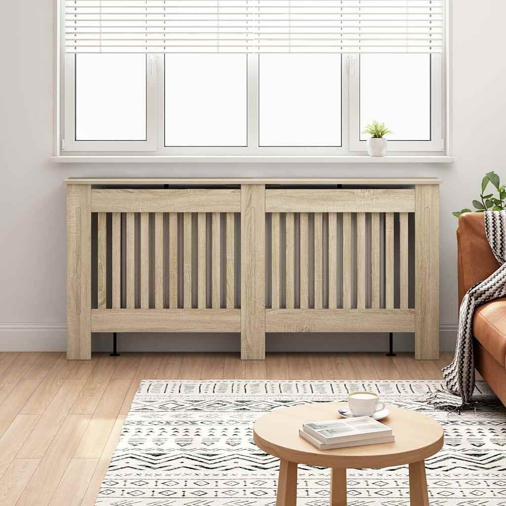 Cache-radiateur en bois à lattes avec étagère – 13 coloris, 5 tailles