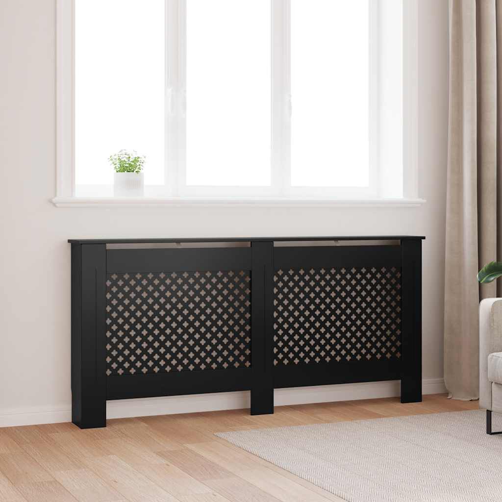 Cache-radiateur en MDF à motif croisé avec étagère – 5 coloris, 5 tailles
