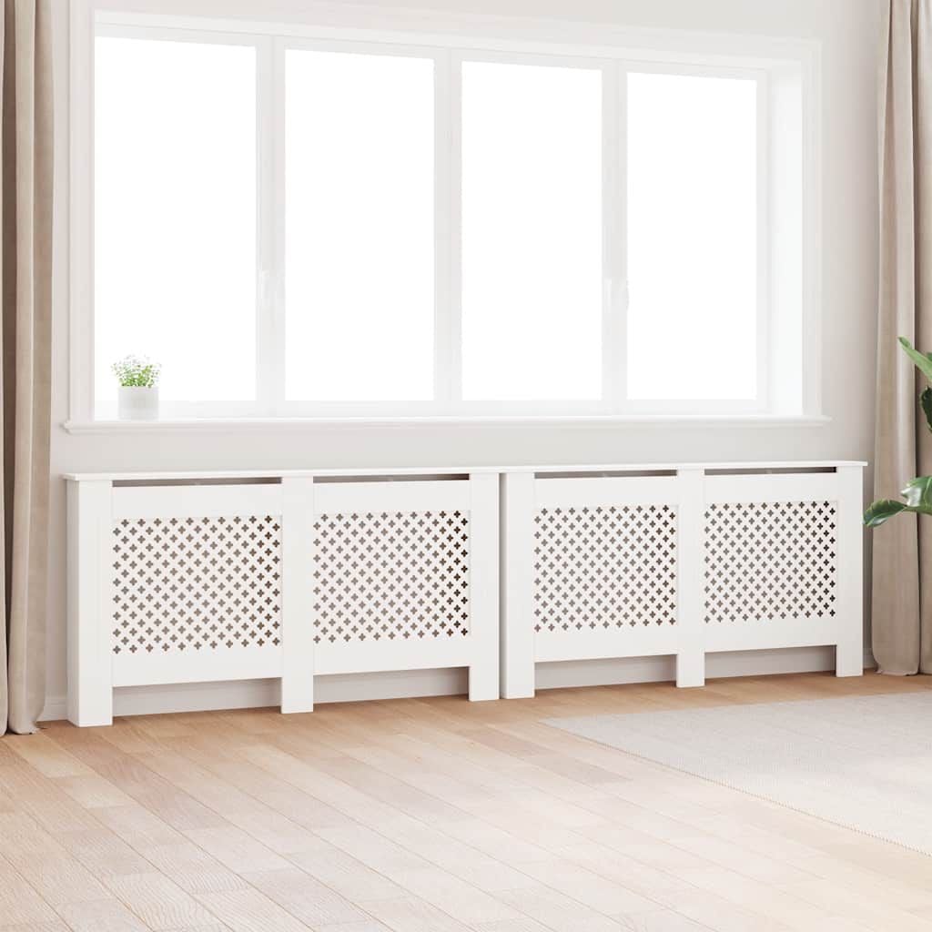 Cache-radiateur en MDF à motif croisé avec étagère – 5 coloris, 5 tailles
