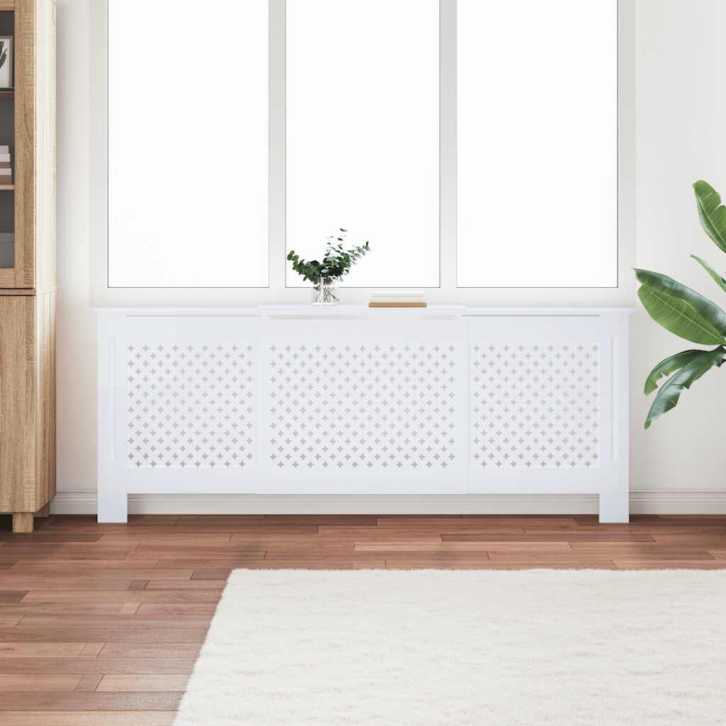 Cache-radiateur en MDF à motif croisé avec étagère – 5 coloris, 5 tailles