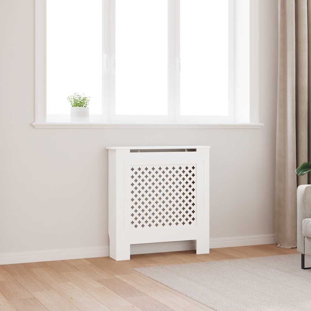 Cache-radiateur en MDF à motif croisé avec étagère – 5 coloris, 5 tailles
