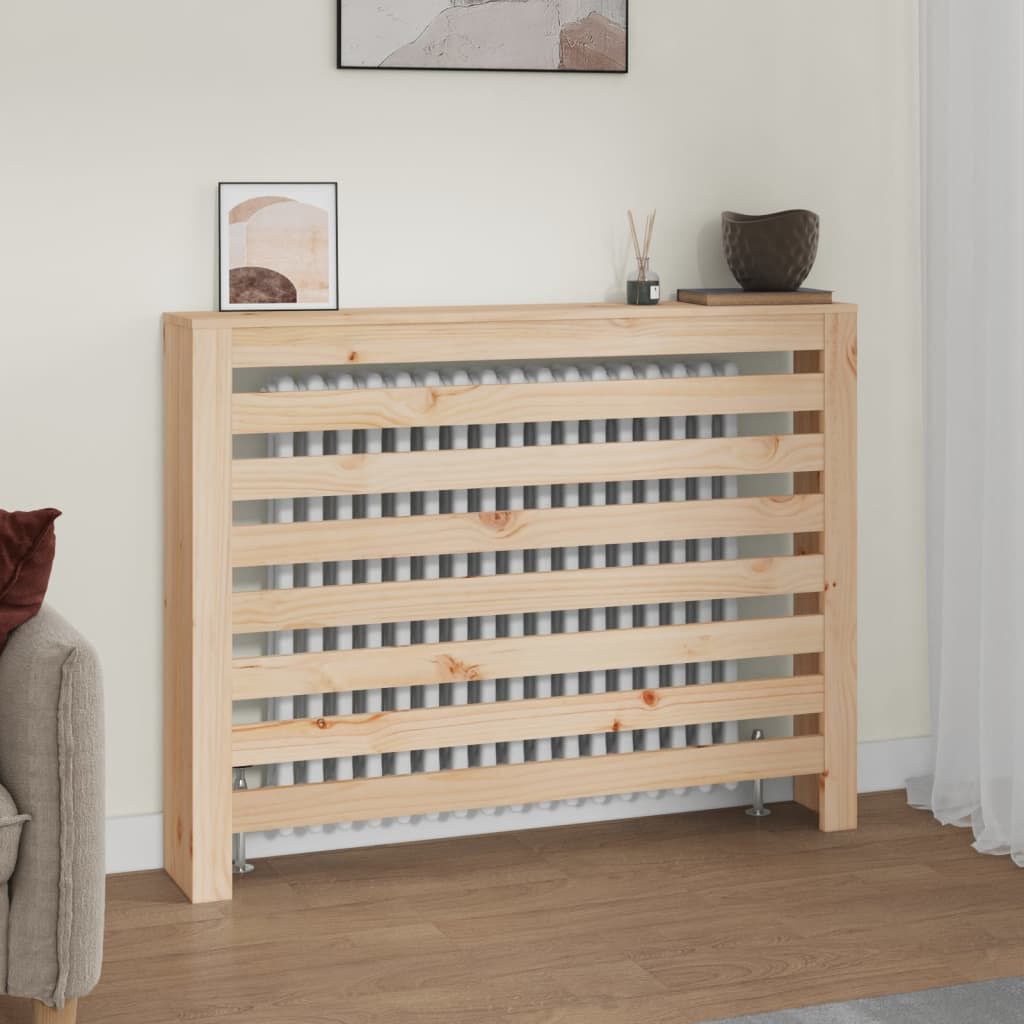 Cache-radiateur bois massif de pin naturel 108,5 x 19 x 84 cm