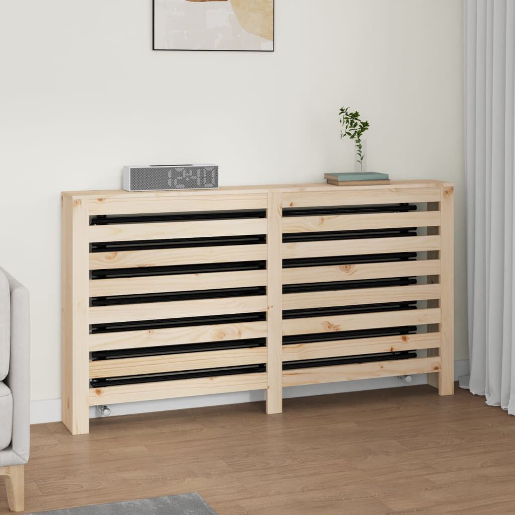 Cache-radiateur bois massif de pin naturel 153 x 19 x 84 cm