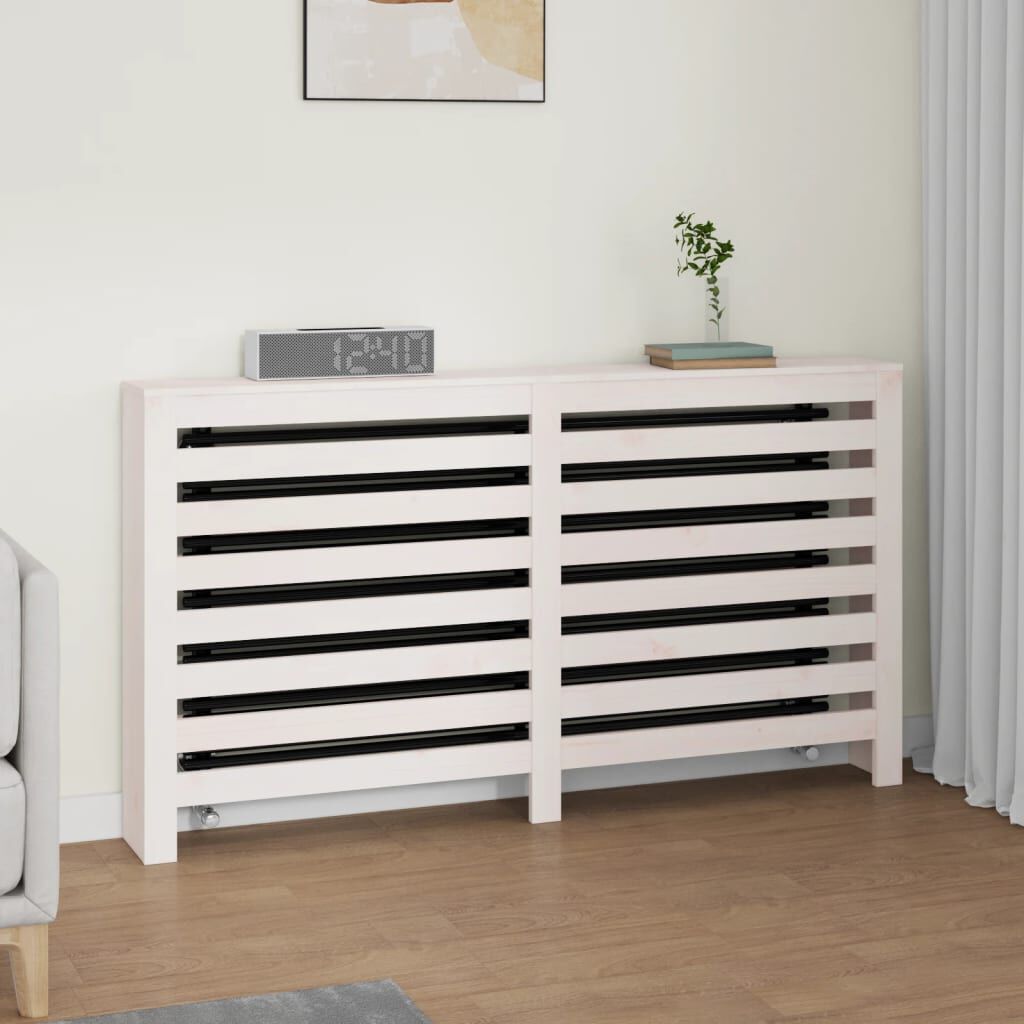 Cache-radiateur bois massif de pin blanc 153 x 19 x 84 cm