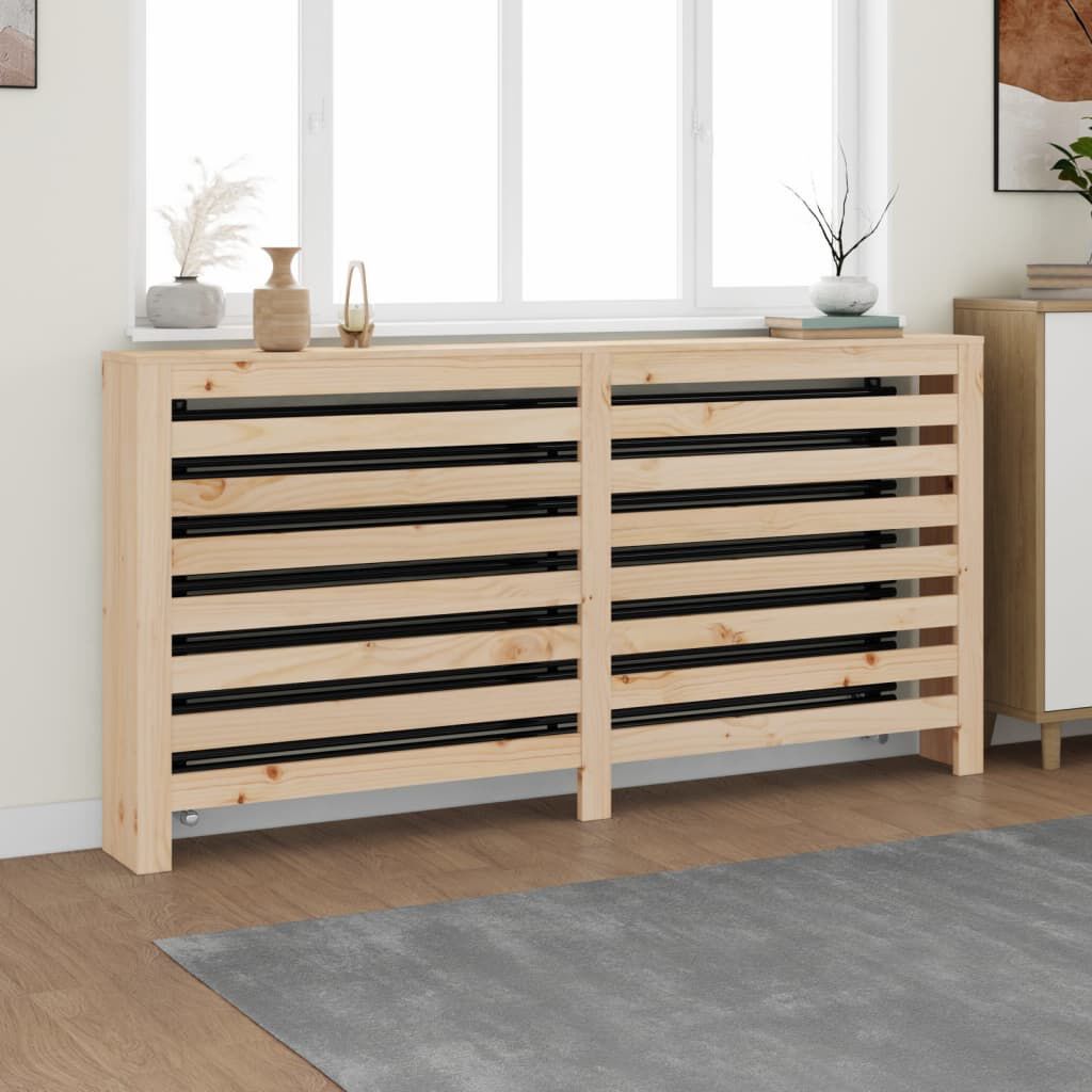 Cache-radiateur bois massif de pin naturel 169 x 19 x 84 cm