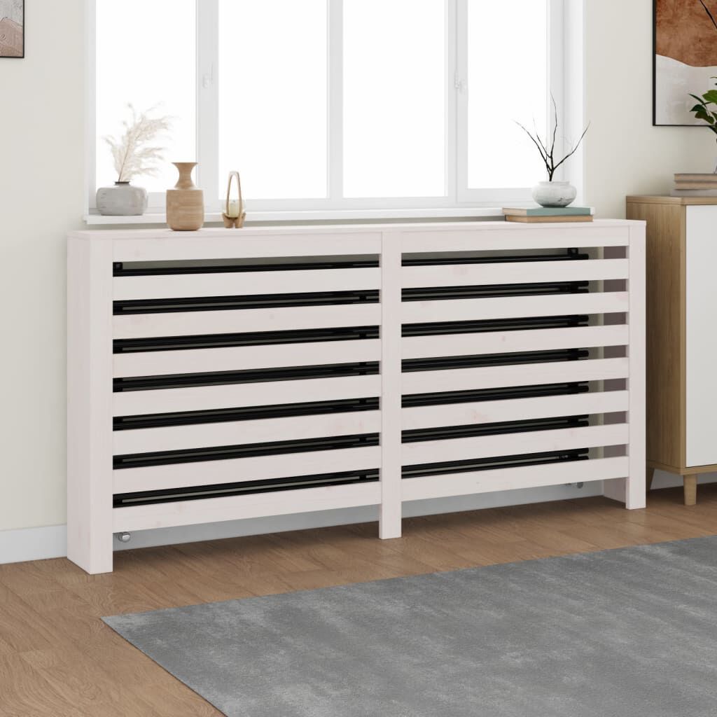 Cache-radiateur bois massif de pin blanc 169 x 19 x 84 cm