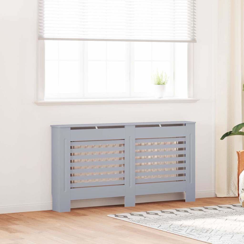 Cache-radiateur en MDF à lattes horizontales avec étagère