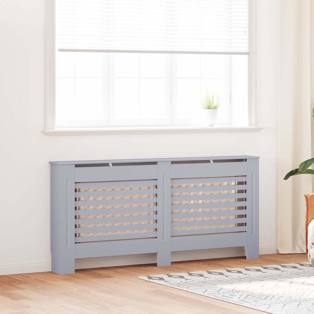 Cache-radiateur en MDF à lattes horizontales avec étagère