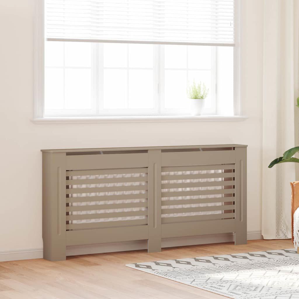 Cache-radiateur en MDF à lattes horizontales avec étagère