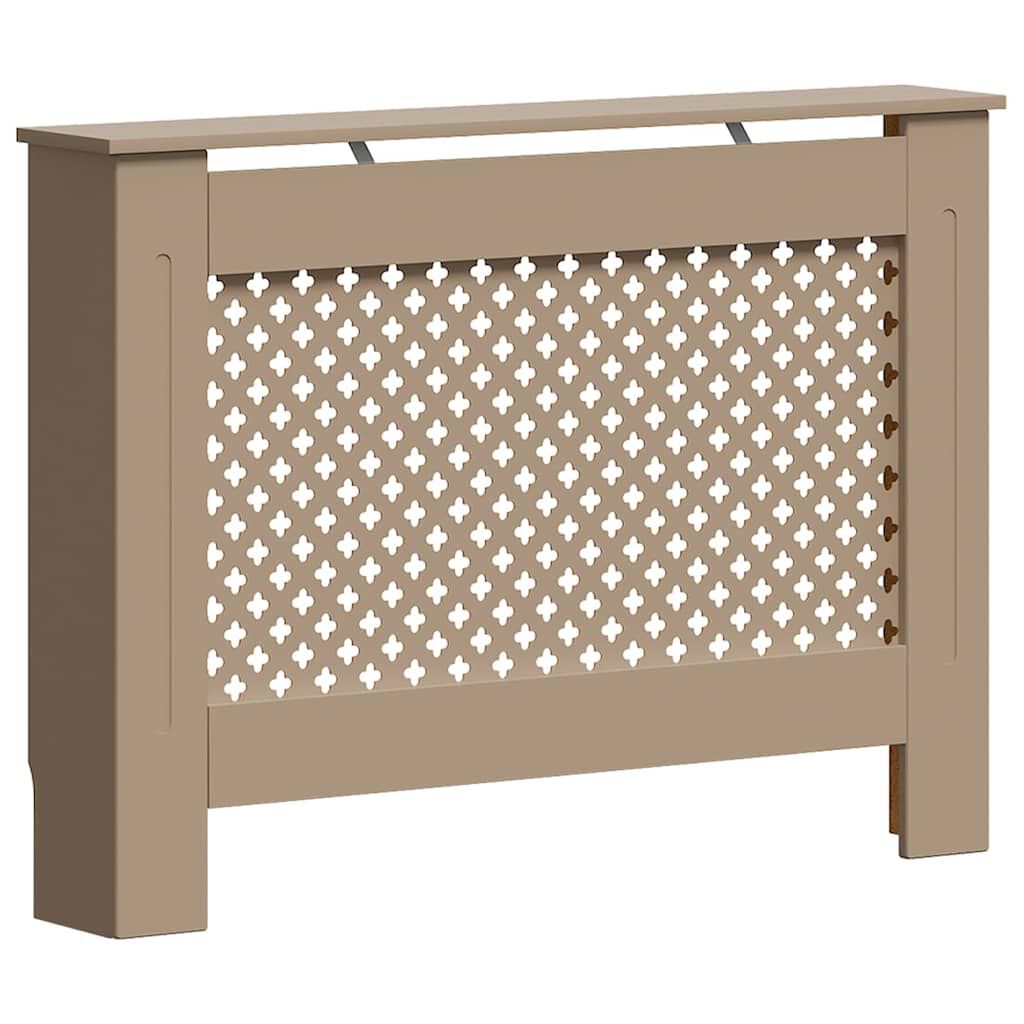 Cache-radiateur en bois ajouré à motif croisé avec étagère