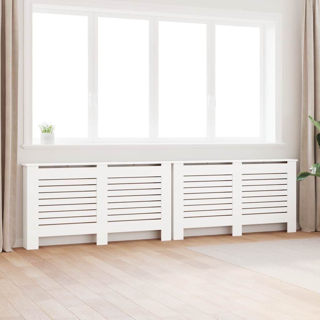 Cache-radiateur en MDF à lattes horizontales avec étagère