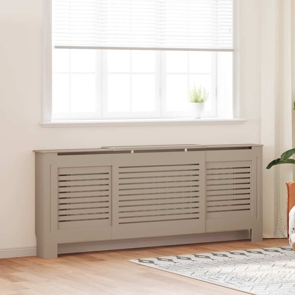 Cache-radiateur en MDF à lattes horizontales avec étagère