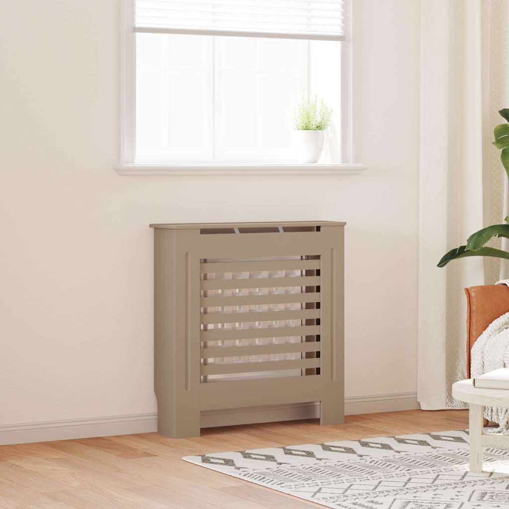 Cache-radiateur en MDF à lattes horizontales avec étagère