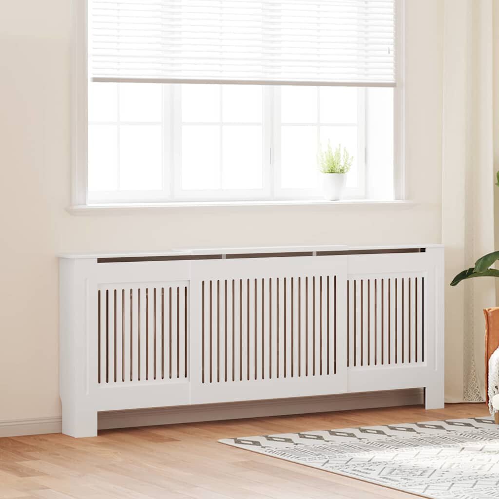 Cache-radiateur en bois à lattes avec étagère – 13 coloris, 5 tailles