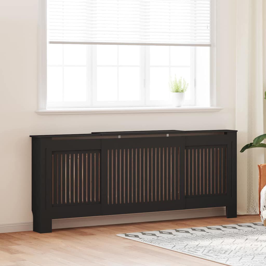 Cache-radiateur en bois à lattes avec étagère – 13 coloris, 5 tailles