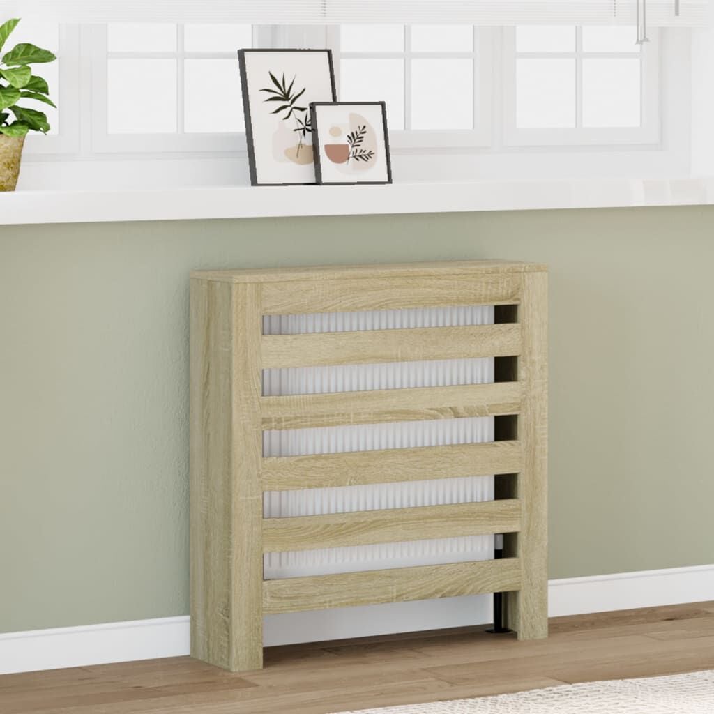 Cache-radiateur en bois à lattes horizontales ou verticales avec étagère – 10 finitions