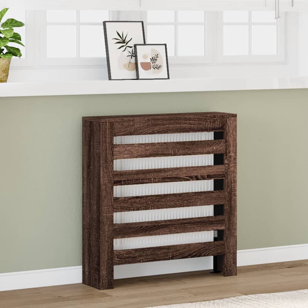 Cache-radiateur en bois à lattes horizontales ou verticales avec étagère – 10 finitions