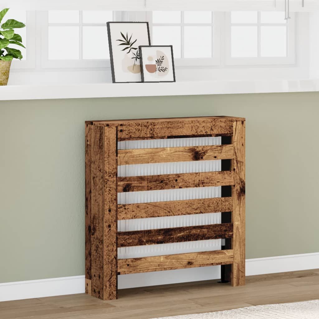 Cache-radiateur en bois à lattes horizontales ou verticales avec étagère – 10 finitions