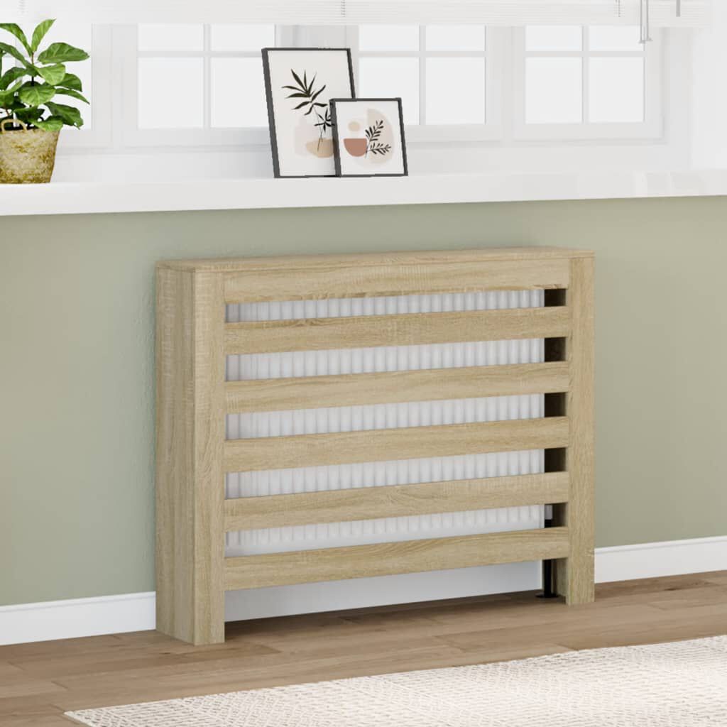Cache-radiateur en bois à lattes horizontales ou verticales avec étagère – 10 finitions