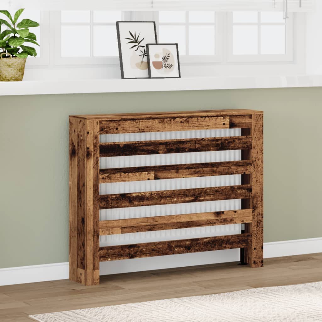 Cache-radiateur en bois à lattes horizontales ou verticales avec étagère – 10 finitions