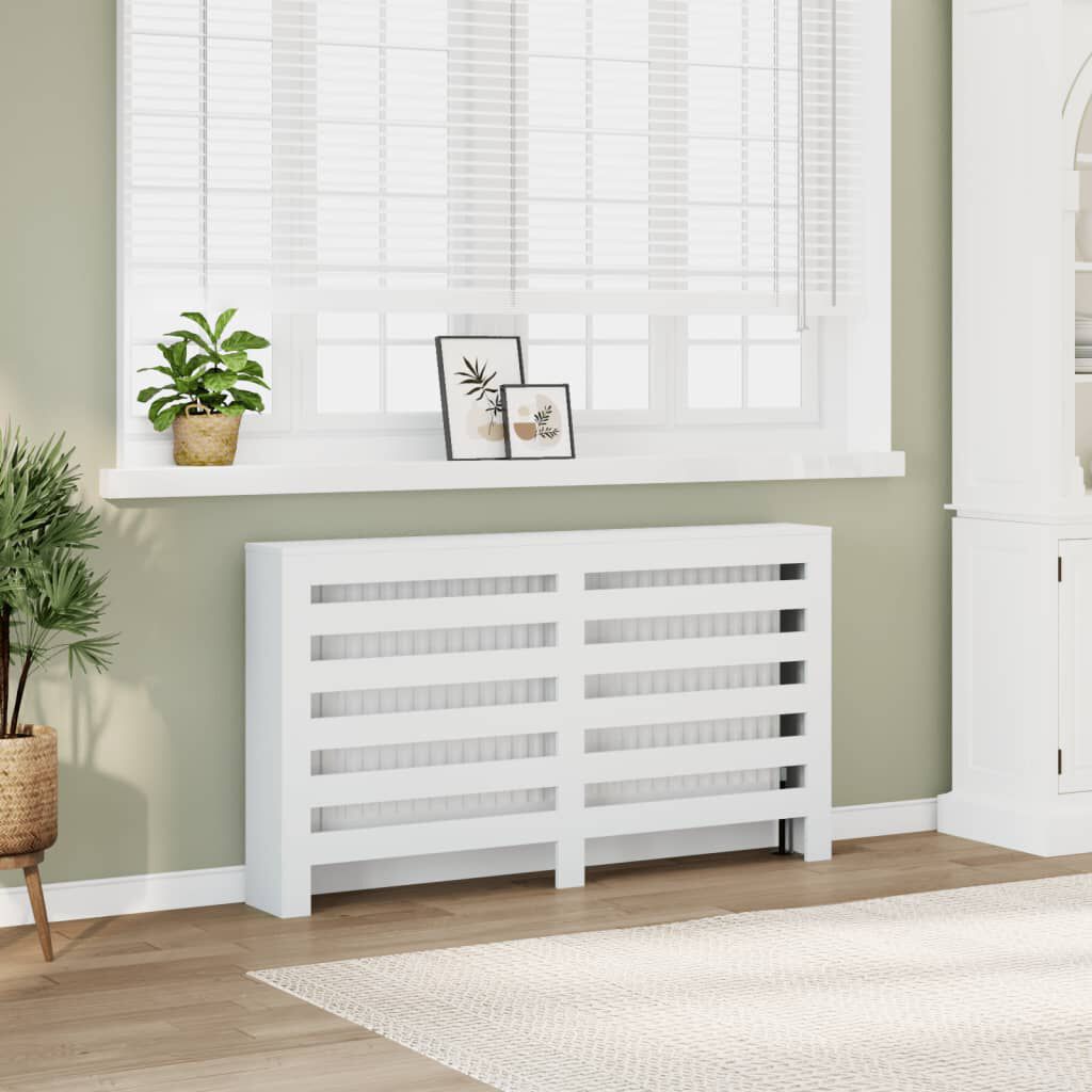 Cache-radiateur en bois à lattes horizontales ou verticales avec étagère – 10 finitions