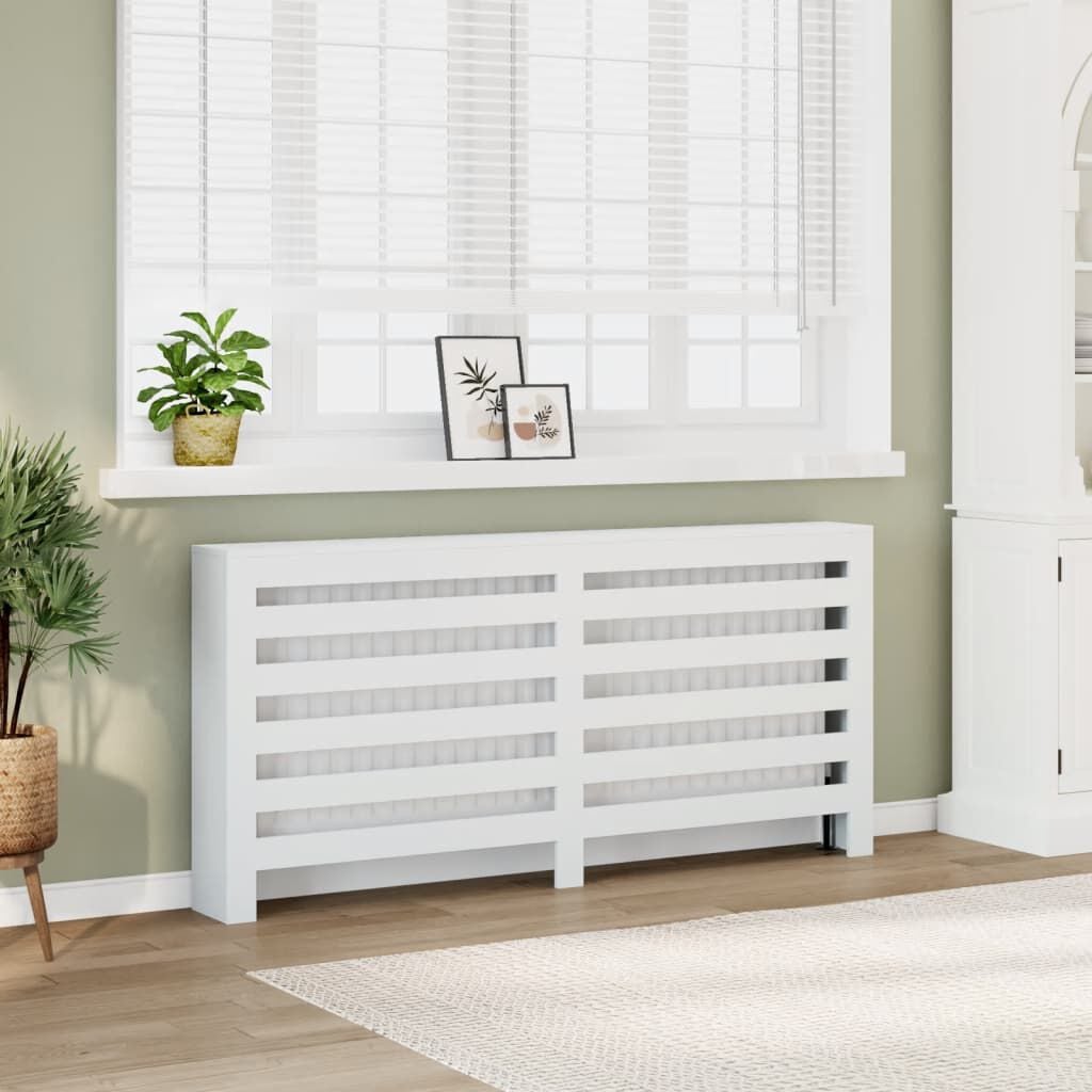 Cache-radiateur en bois à lattes horizontales ou verticales avec étagère – 10 finitions