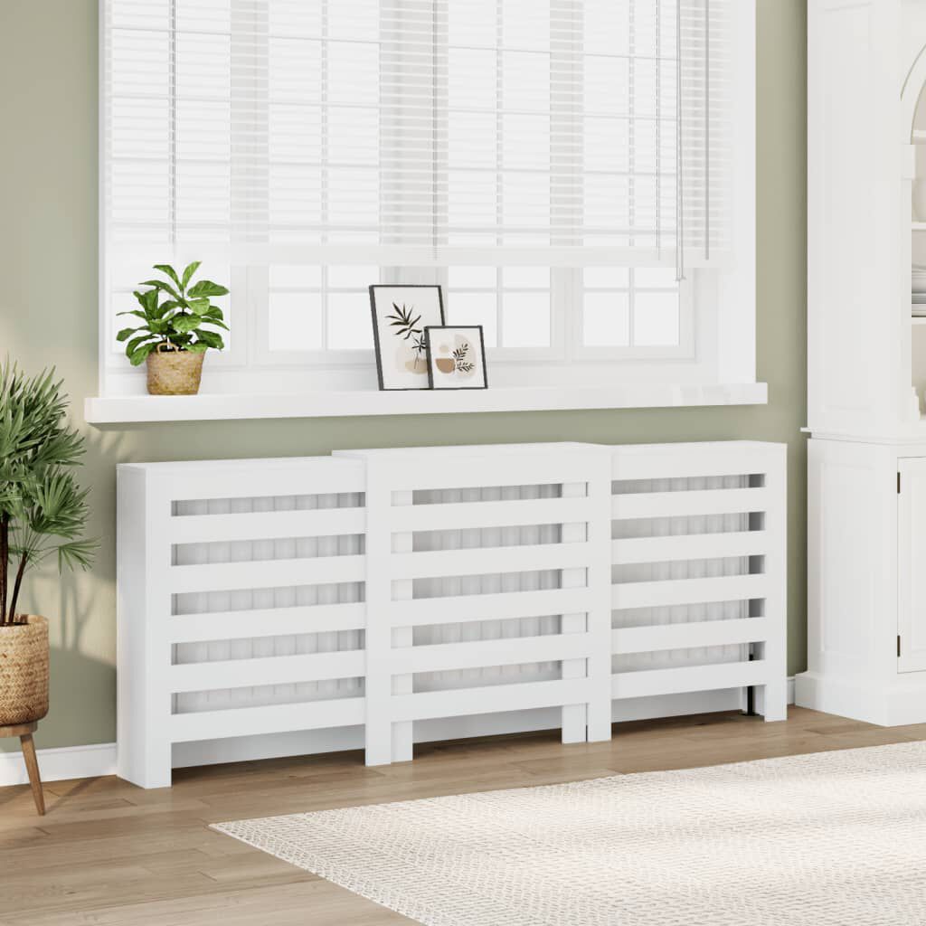 Cache-radiateur en bois à lattes horizontales ou verticales avec étagère – 10 finitions