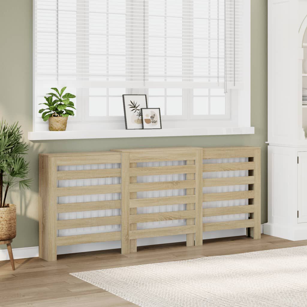 Cache-radiateur en bois à lattes horizontales ou verticales avec étagère – 10 finitions