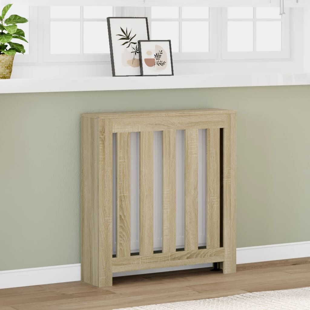 Cache-radiateur en bois à lattes horizontales ou verticales avec étagère – 10 finitions