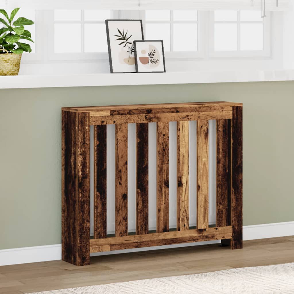 Cache-radiateur en bois à lattes horizontales ou verticales avec étagère – 10 finitions