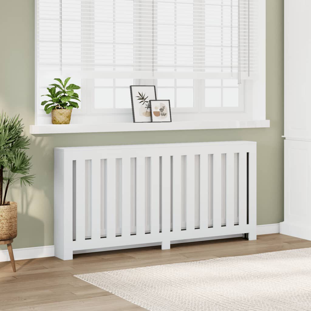 Cache-radiateur en bois à lattes horizontales ou verticales avec étagère – 10 finitions