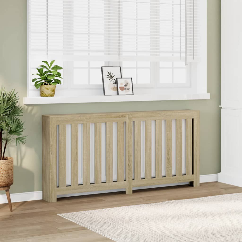 Cache-radiateur en bois à lattes horizontales ou verticales avec étagère – 10 finitions