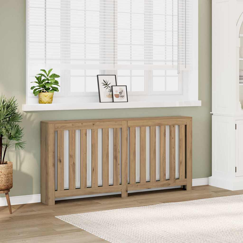 Cache-radiateur en bois à lattes horizontales ou verticales avec étagère – 10 finitions