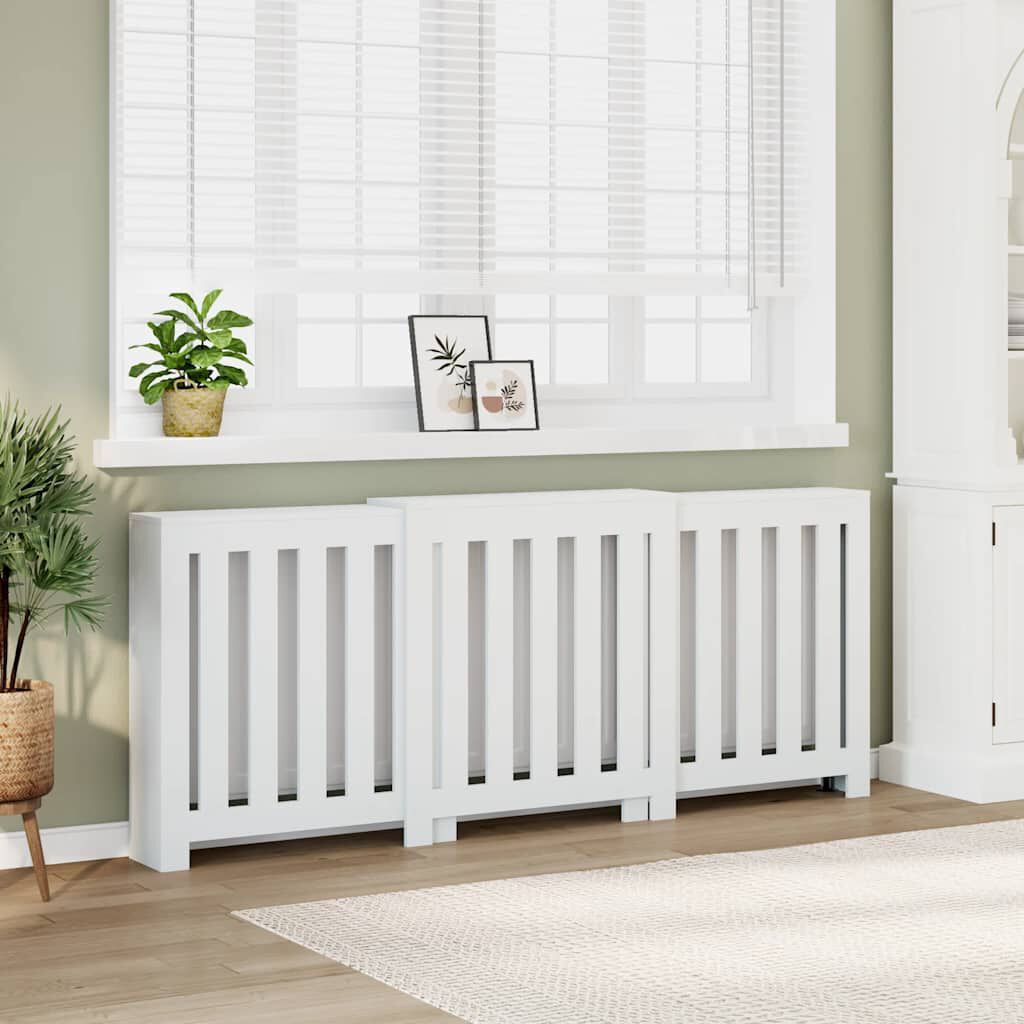Cache-radiateur en bois à lattes horizontales ou verticales avec étagère – 10 finitions