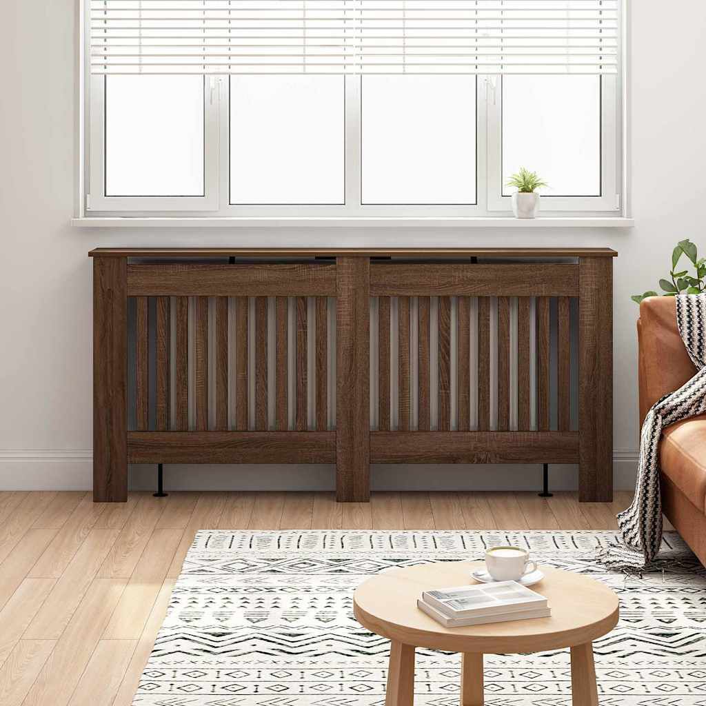 Cache-radiateur en bois à lattes avec étagère – 13 coloris, 5 tailles