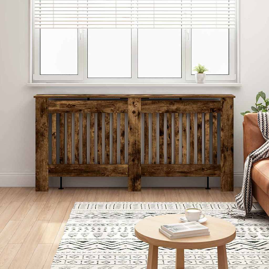 Cache-radiateur en bois à lattes avec étagère – 13 coloris, 5 tailles