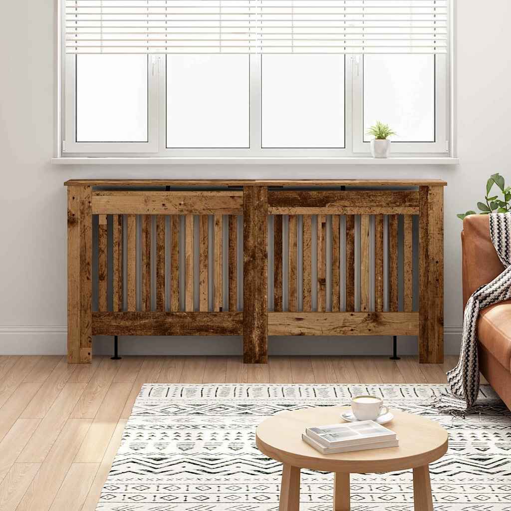 Cache-radiateur en bois à lattes avec étagère – 13 coloris, 5 tailles