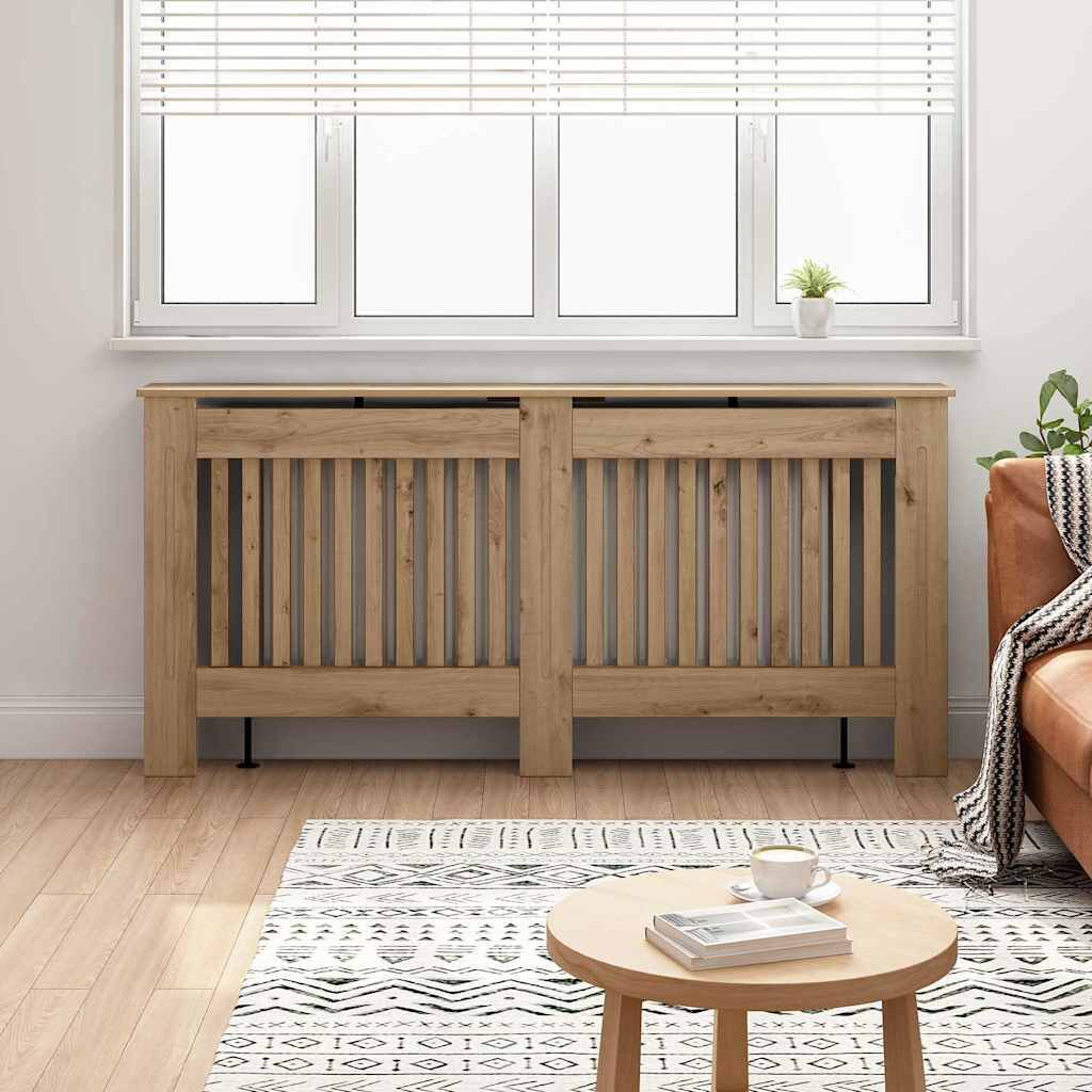 Cache-radiateur en bois à lattes avec étagère – 13 coloris, 5 tailles