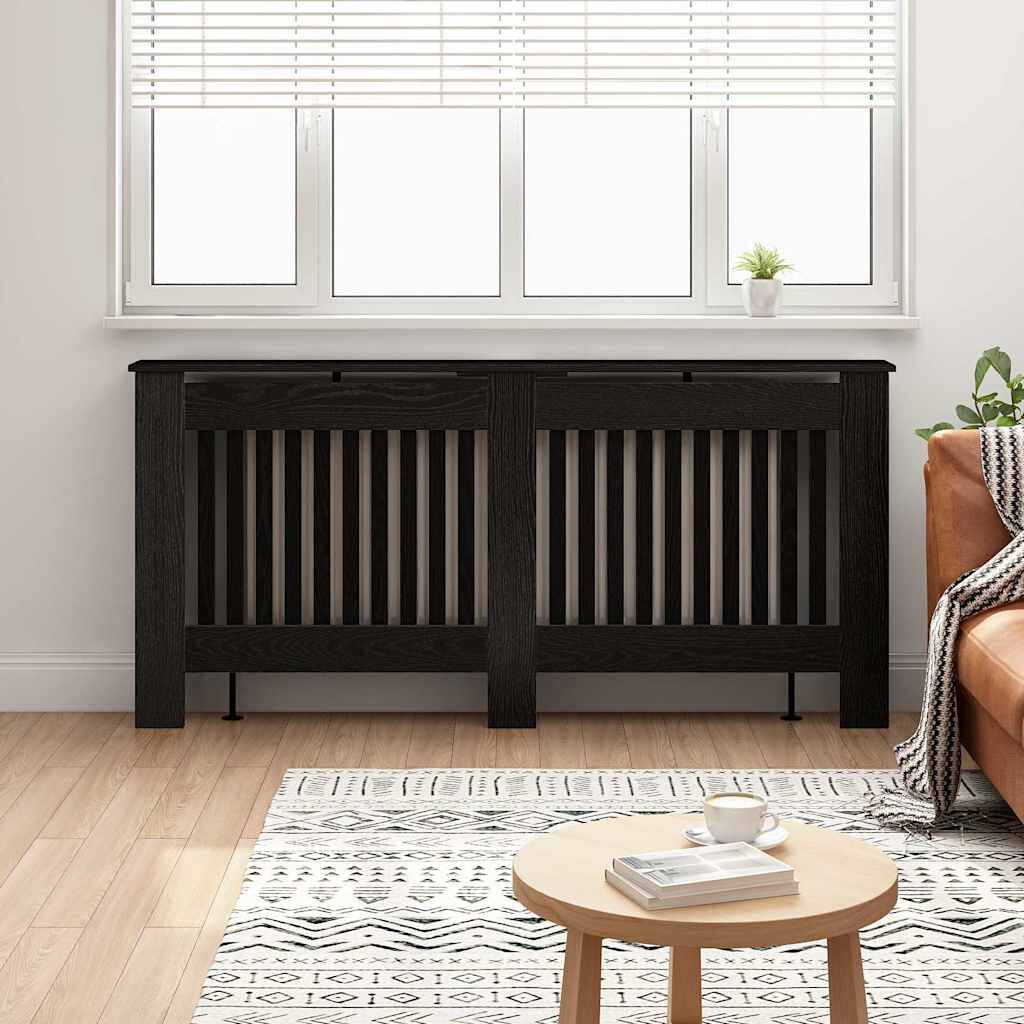 Cache-radiateur en bois à lattes avec étagère – 13 coloris, 5 tailles