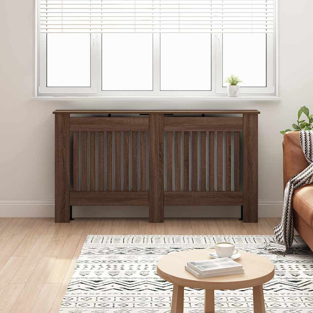 Cache-radiateur en bois à lattes avec étagère – 13 coloris, 5 tailles