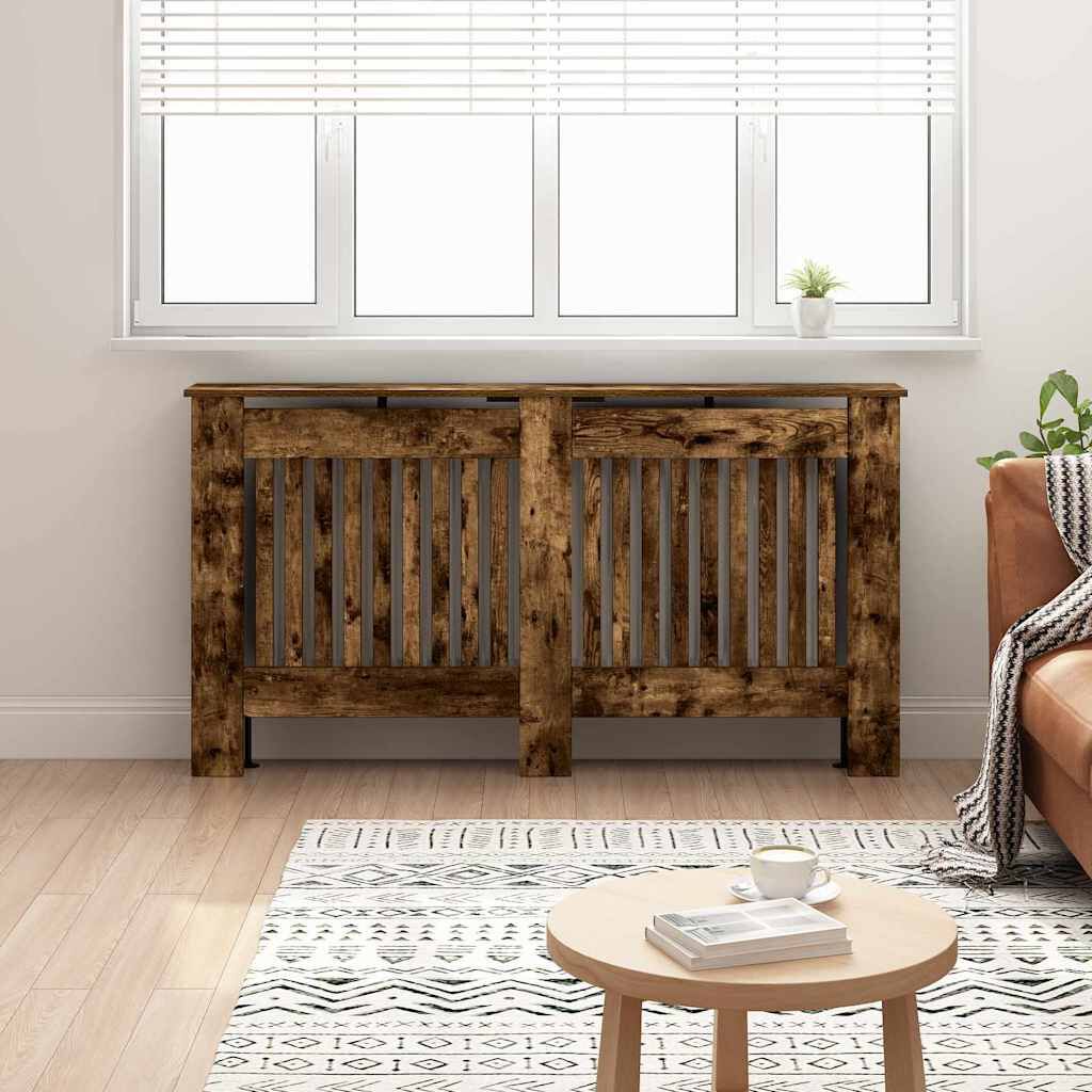 Cache-radiateur en bois à lattes avec étagère – 13 coloris, 5 tailles