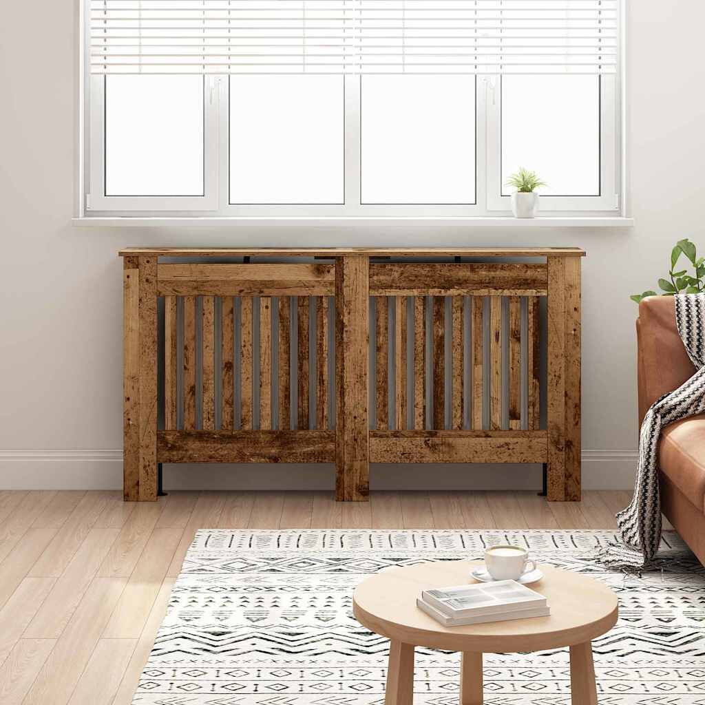 Cache-radiateur en bois à lattes avec étagère – 13 coloris, 5 tailles