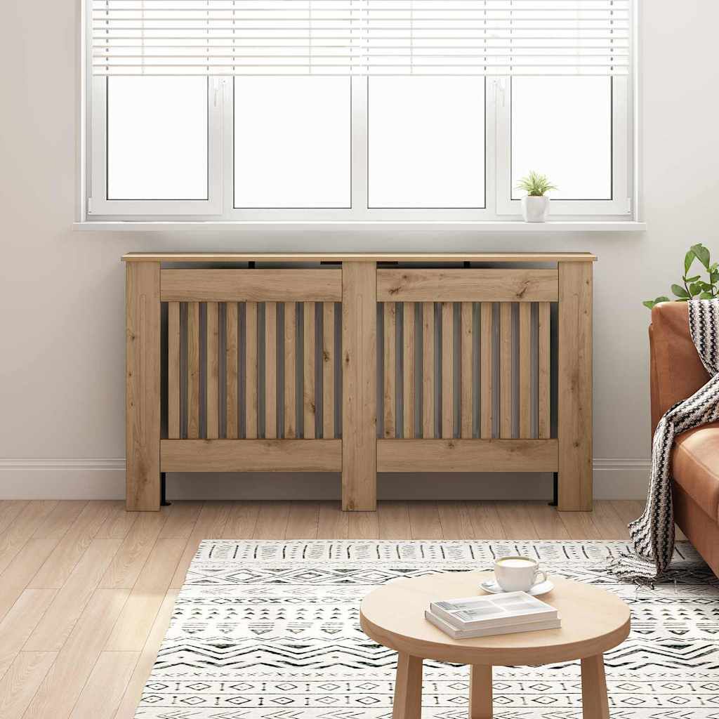 Cache-radiateur en bois à lattes avec étagère – 13 coloris, 5 tailles