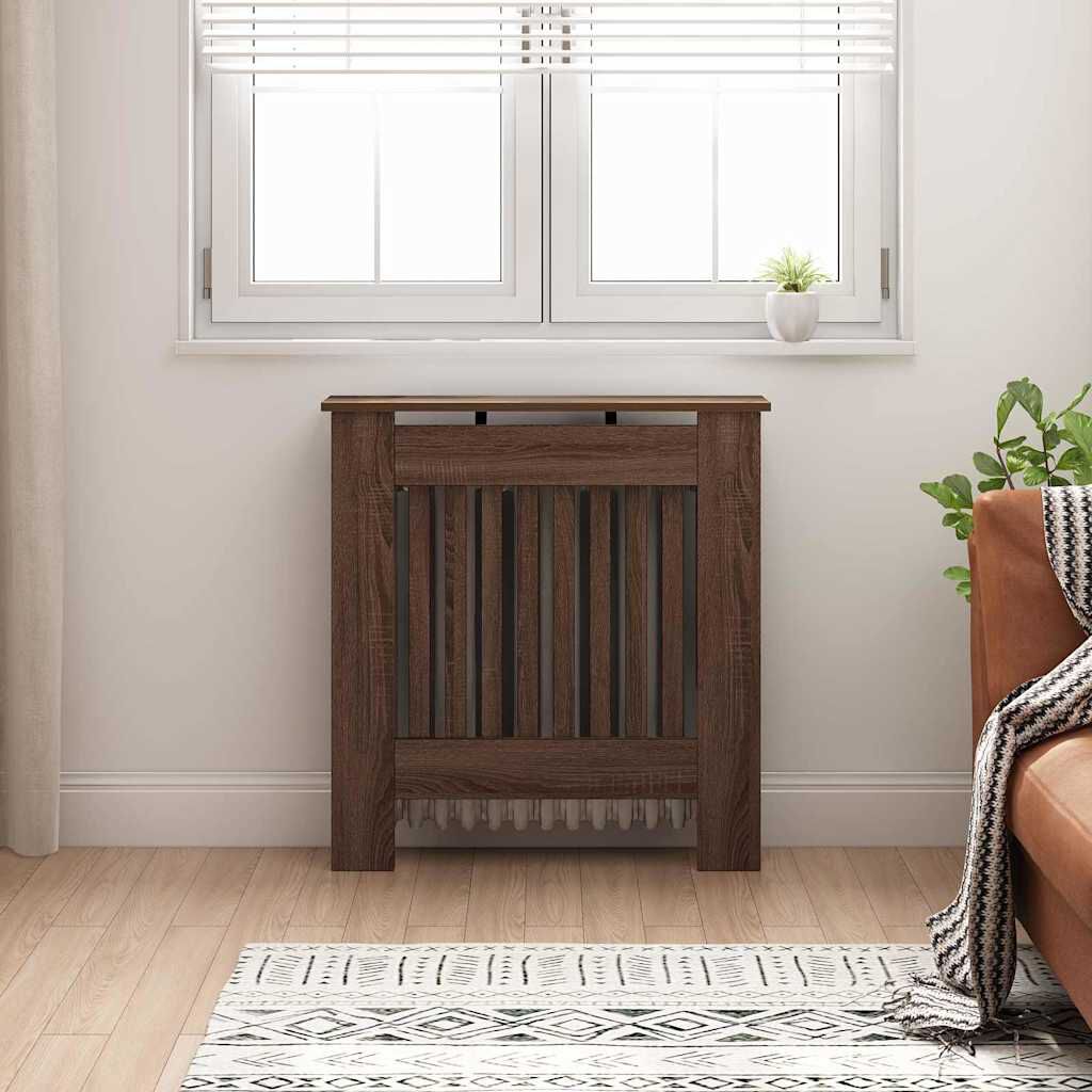Cache-radiateur en bois à lattes avec étagère – 13 coloris, 5 tailles